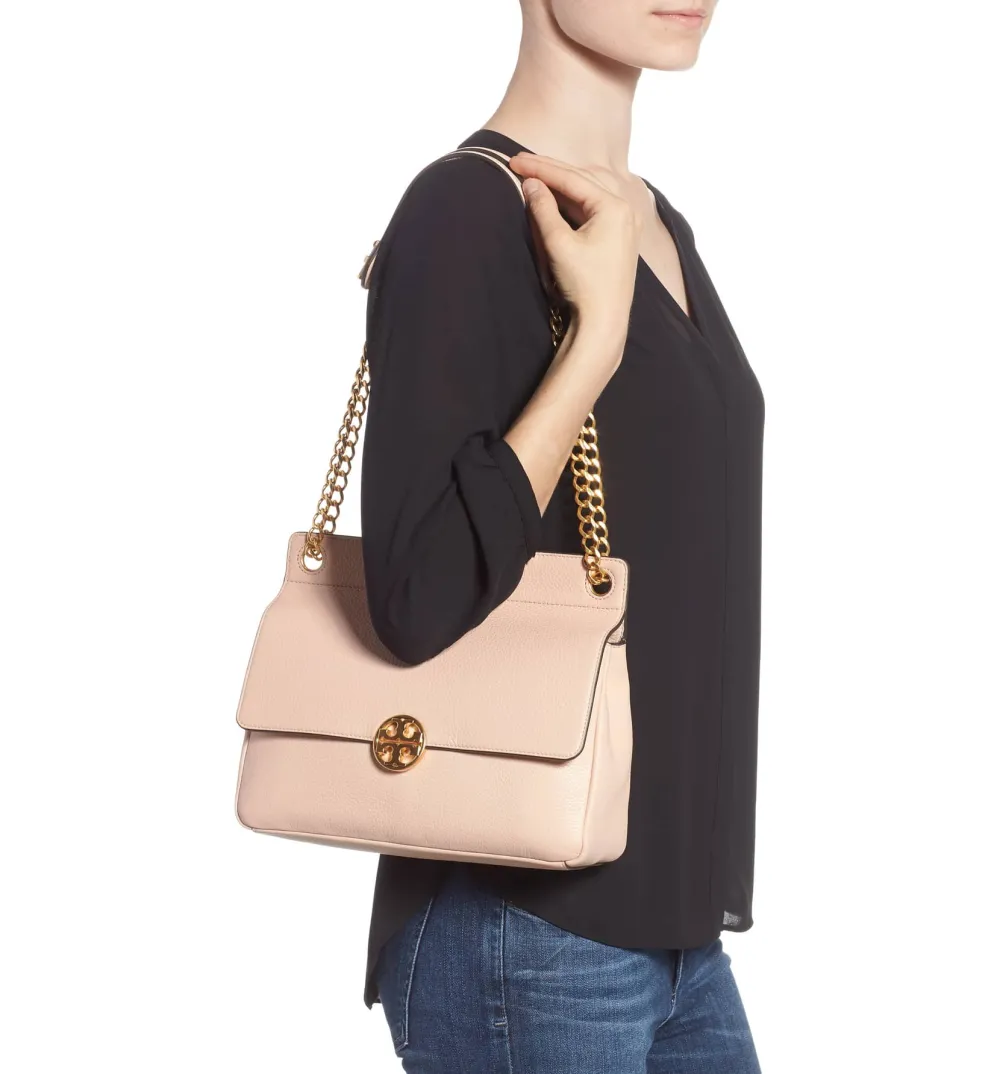 pastel pink tory burch bag