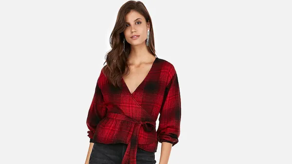 plaid flannel peplum top