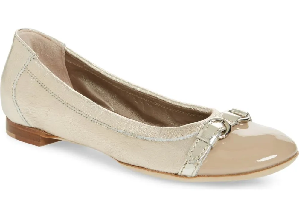 platinum combo agl cap toe ballet flat