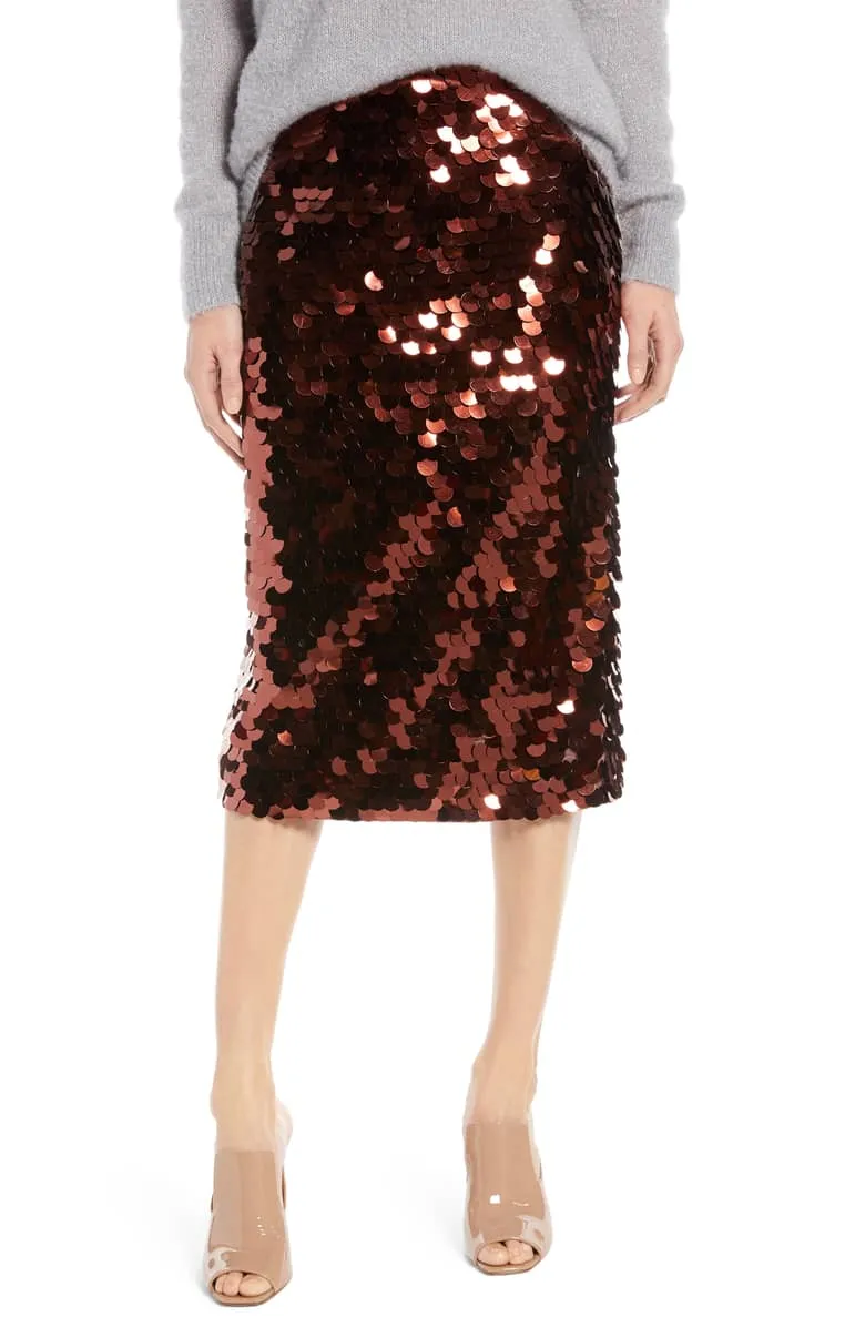 sequin pencil skirt