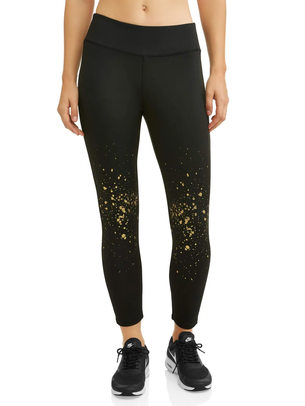 Cascade Blue metallic splatter leggings