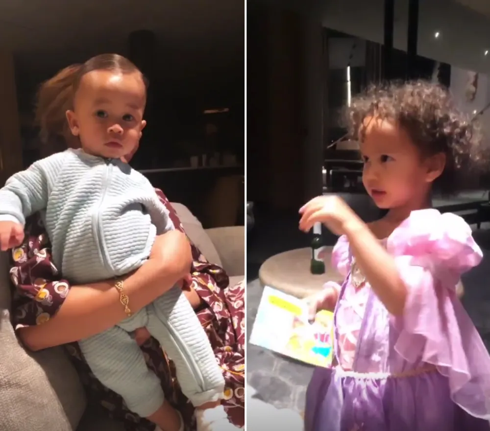 Chrissy-Teigen&rsquo;s-Son-slick-hair-luna