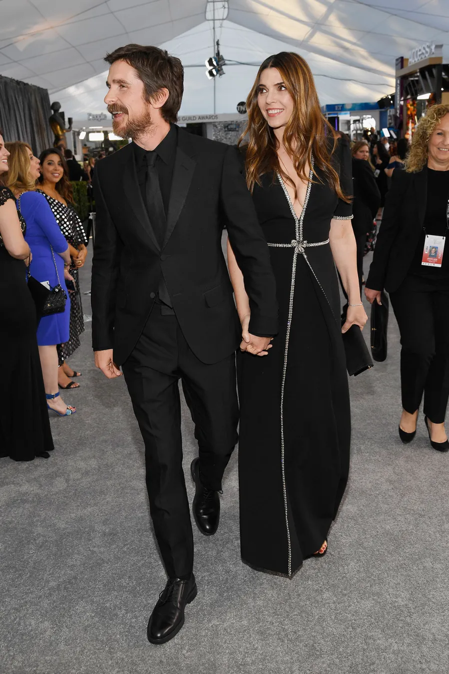 Christian-Bale-and-Sibi-Blazic-SAG-Awards-2019
