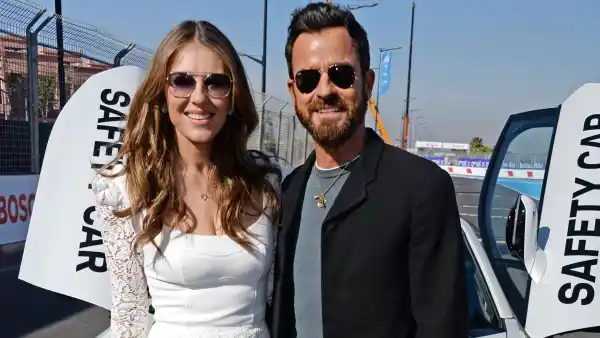 Elizabeth Hurley, Justin Theroux All Smiles at Marrakesh E-Prix