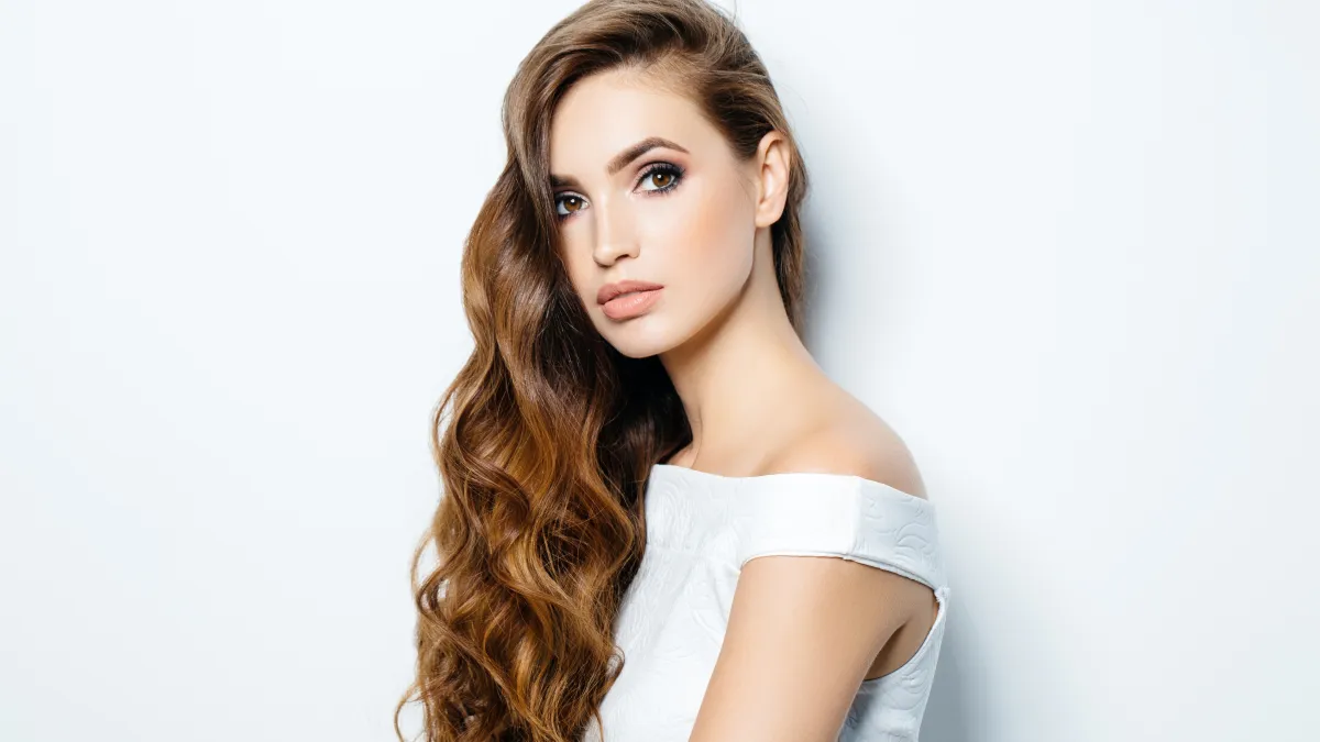 woman with wavy hair