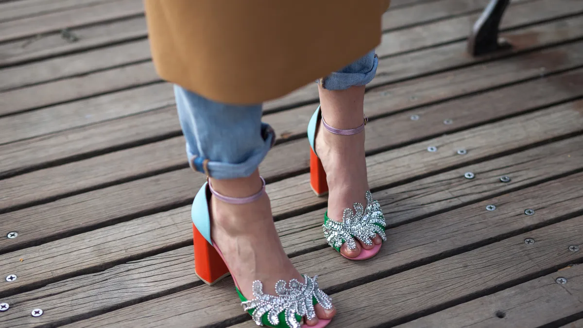 Colorful fashionable women's footwear