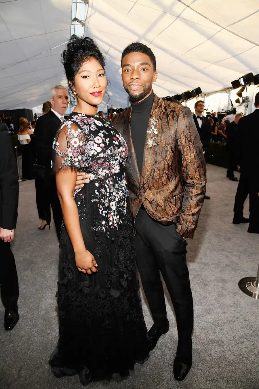 SAG Awards 2019 Simone Ledward and Chadwick Boseman