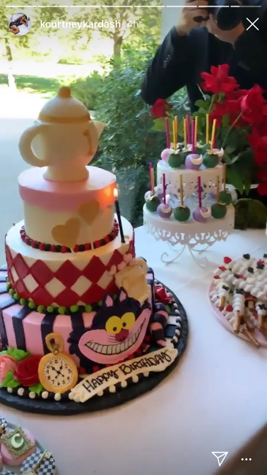 Kim Kardashian, chicago west, birthday party, alice in wonderland