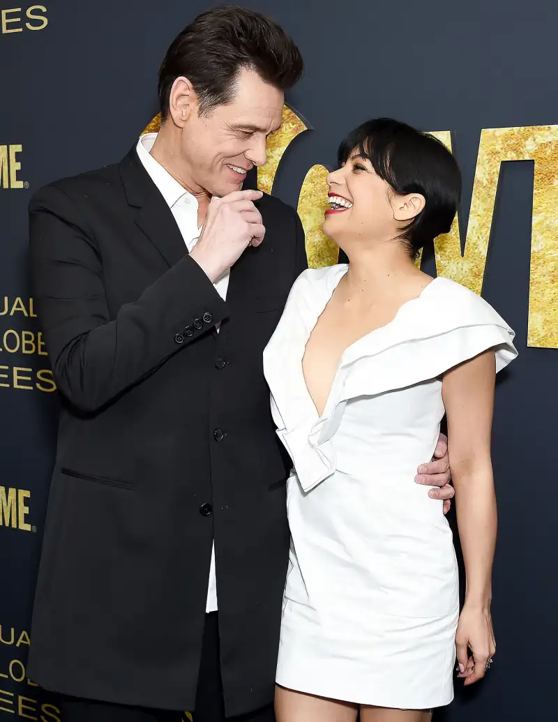 Jim Carrey Ginger Gonzaga Red Carpet Debut Golden Globes 2019 Party