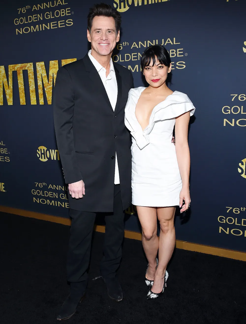 Jim Carrey Ginger Gonzaga Red Carpet Debut Golden Globes 2019 Party