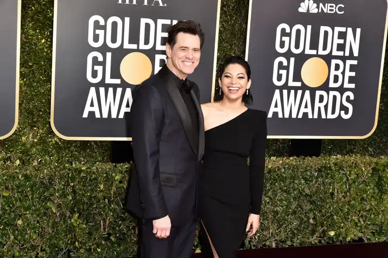 Jim Carrey and Ginger Gonzaga golden globes 2019