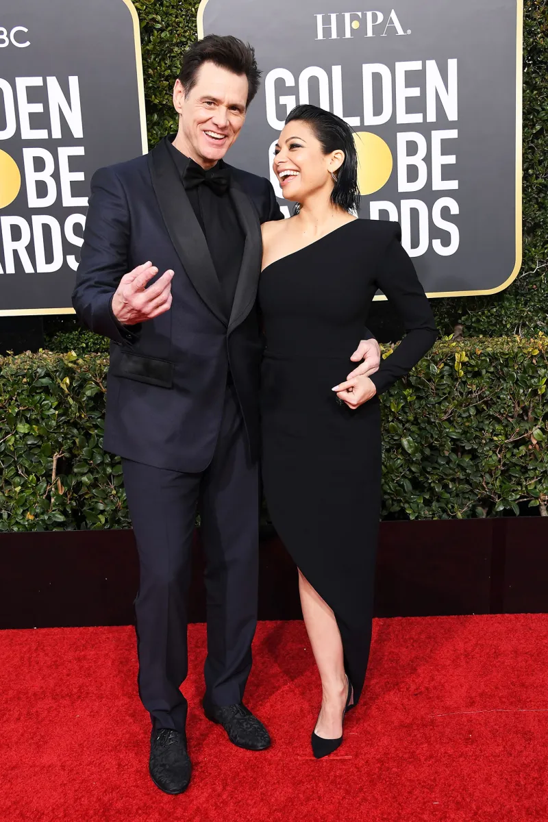 Jim Carrey and Ginger Gonzaga golden globes 2019