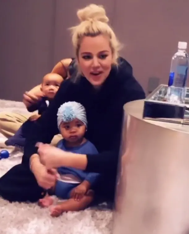 Khloe Kardashian with Dream at a family music class