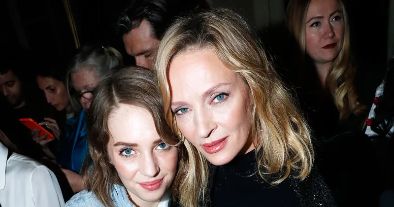Uma Thurman Maya Hawke Mother Daughter Twinning Paris Fashion Week