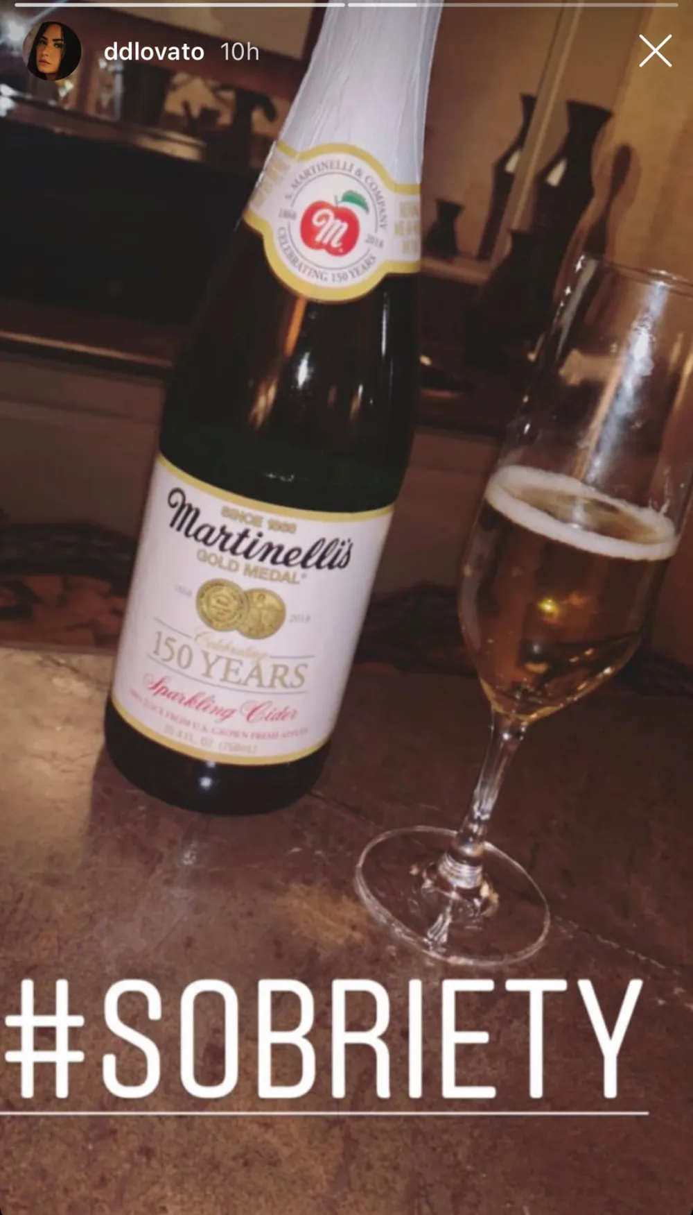 Demi Lovato Drinks Sparkling Cider on New Year&rsquo;s Eve After Overdose