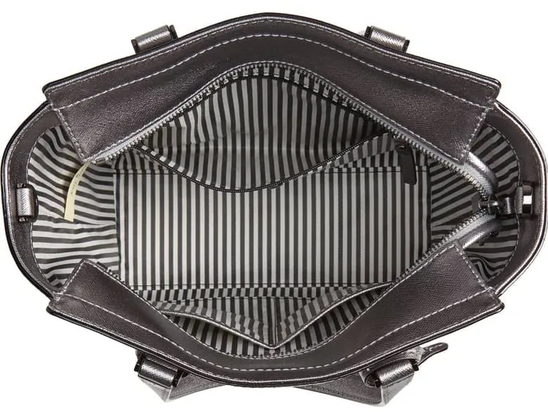 kate spade metallic leather satchel inside