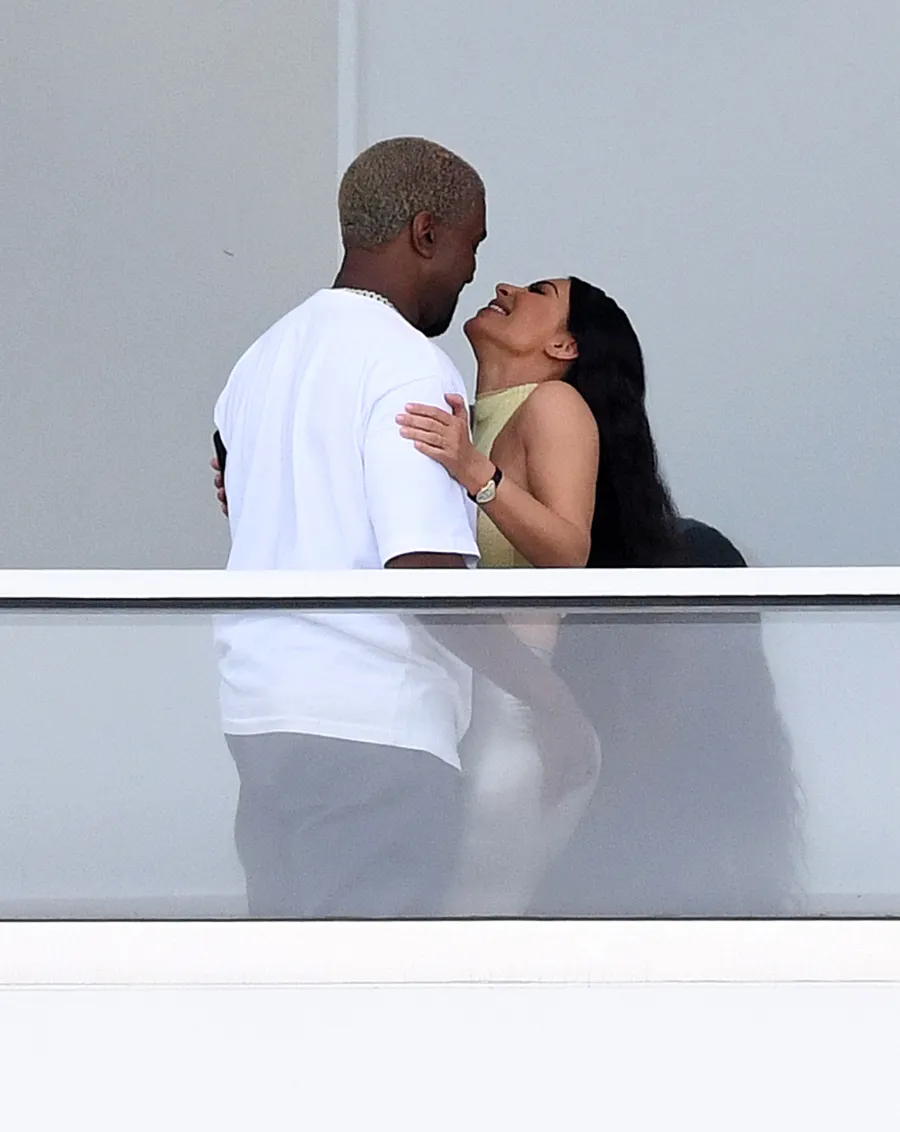 kim kardashian kanye west miami pda