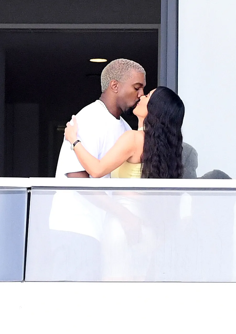 kim kardashian kanye west miami pda