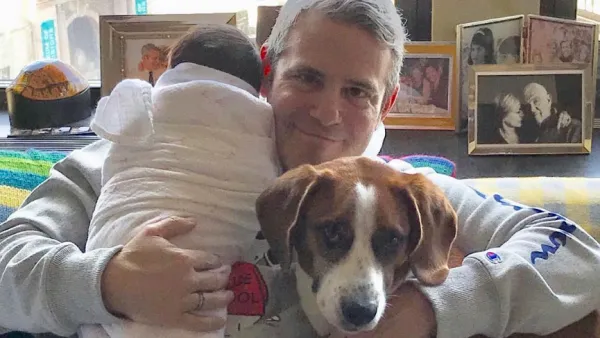 Andy Cohen Celebrates Valentine's Day With Baby Benjamin and Dog