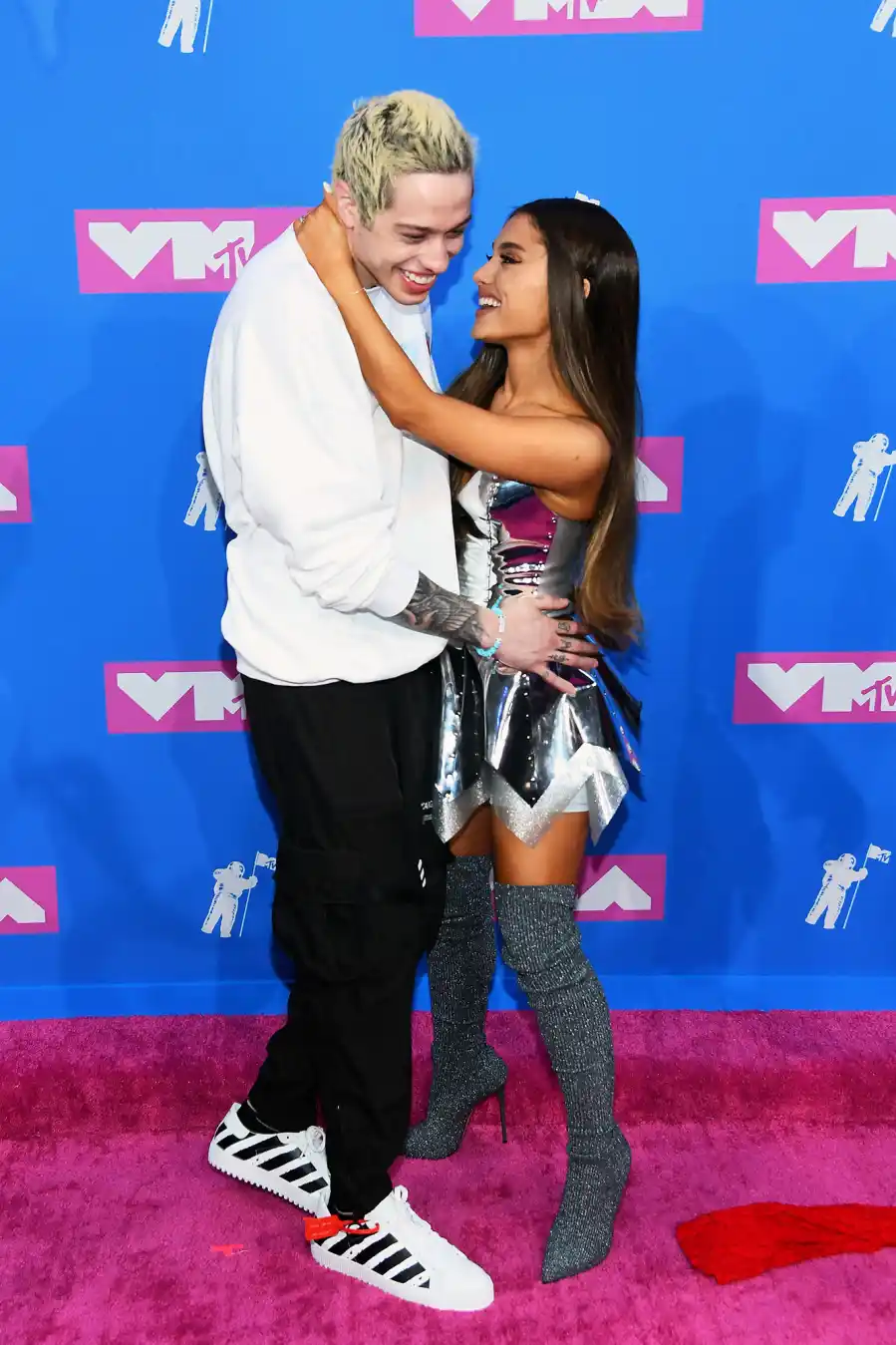Pete Davison and Ariana Grande attend the 2018 MTV Video Music Awards at Radio City Music Hall on August 20, 2018 in New York City.