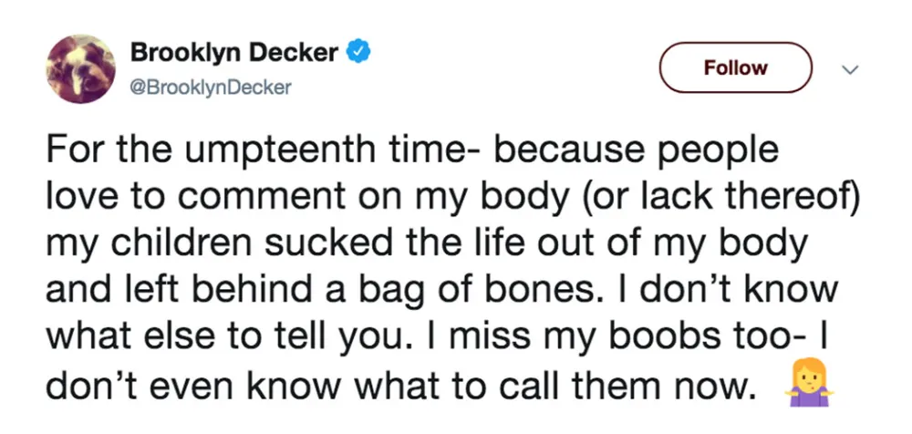 Brooklyn Decker Slams Body Shamers After Children &lsquo;Sucked the Life&rsquo; Out of Her Body: &lsquo;I Miss My Boobs Too&rsquo;