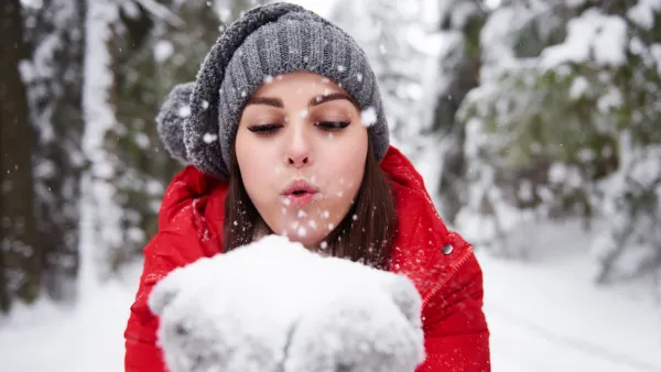 woman with puffer coat