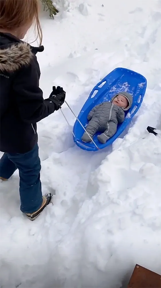 Joanna Gaines Takes 8-Month-Old Son Crew Sledding: &lsquo;My Very Own Snow Angel&rsquo;