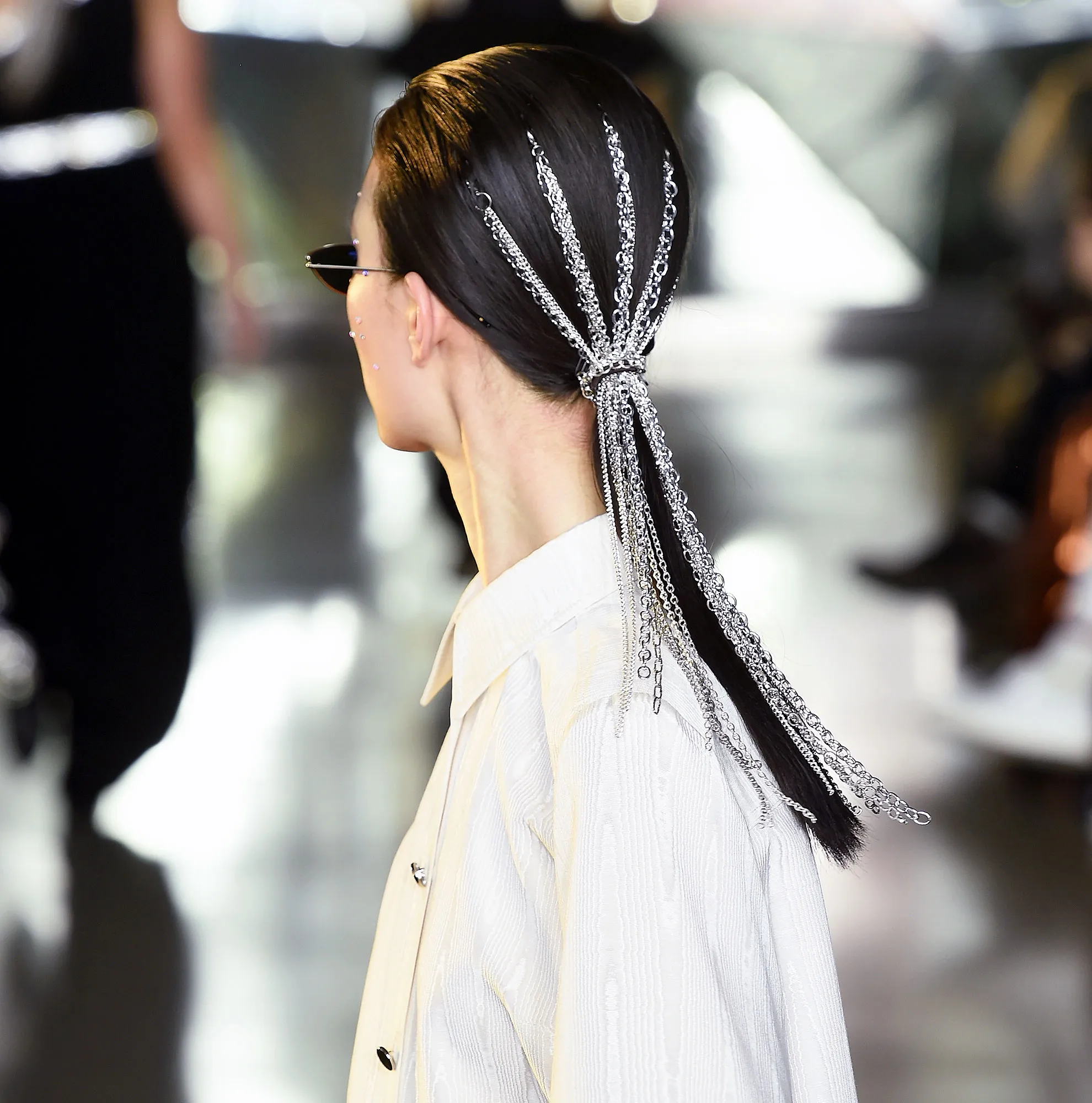 Kardashian Hairstylist Justin Marjan NYFW Christian Siriano Chain Ponytail