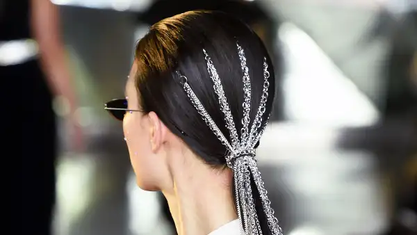 Kardashian Hairstylist Justin Marjan NYFW Christian Siriano Chain Ponytail