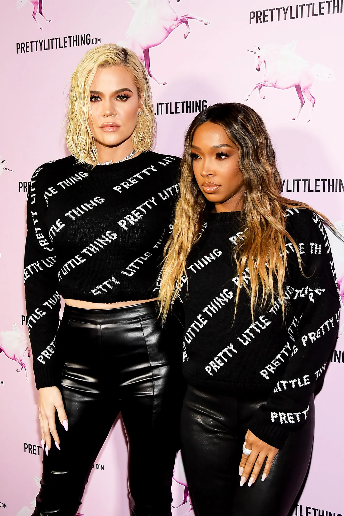 Khloe Kardashian and BFF Malika Twin at the PrettyLittleThings Opening