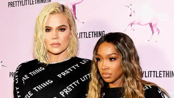 Khloe Kardashian and BFF Malika Twin at the PrettyLittleThings Opening