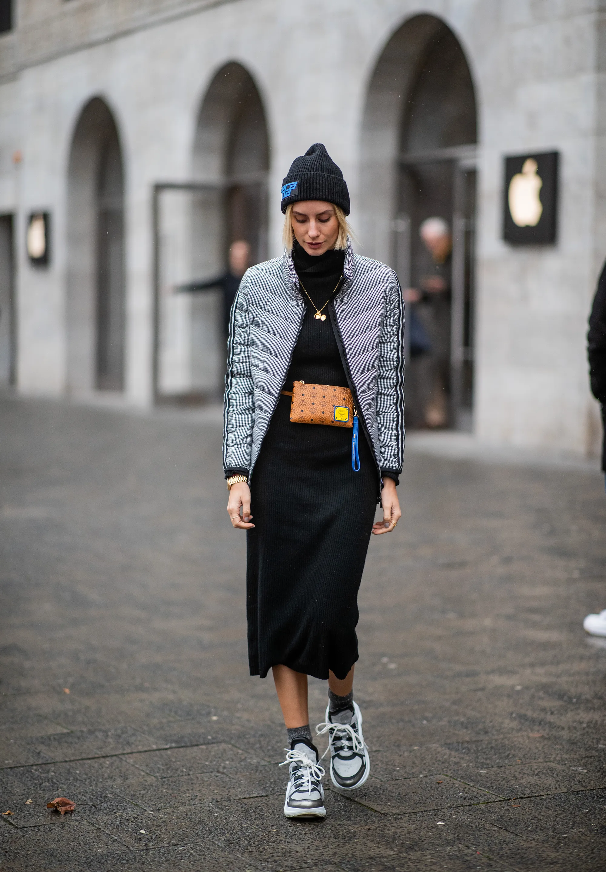 Model in Black Dress