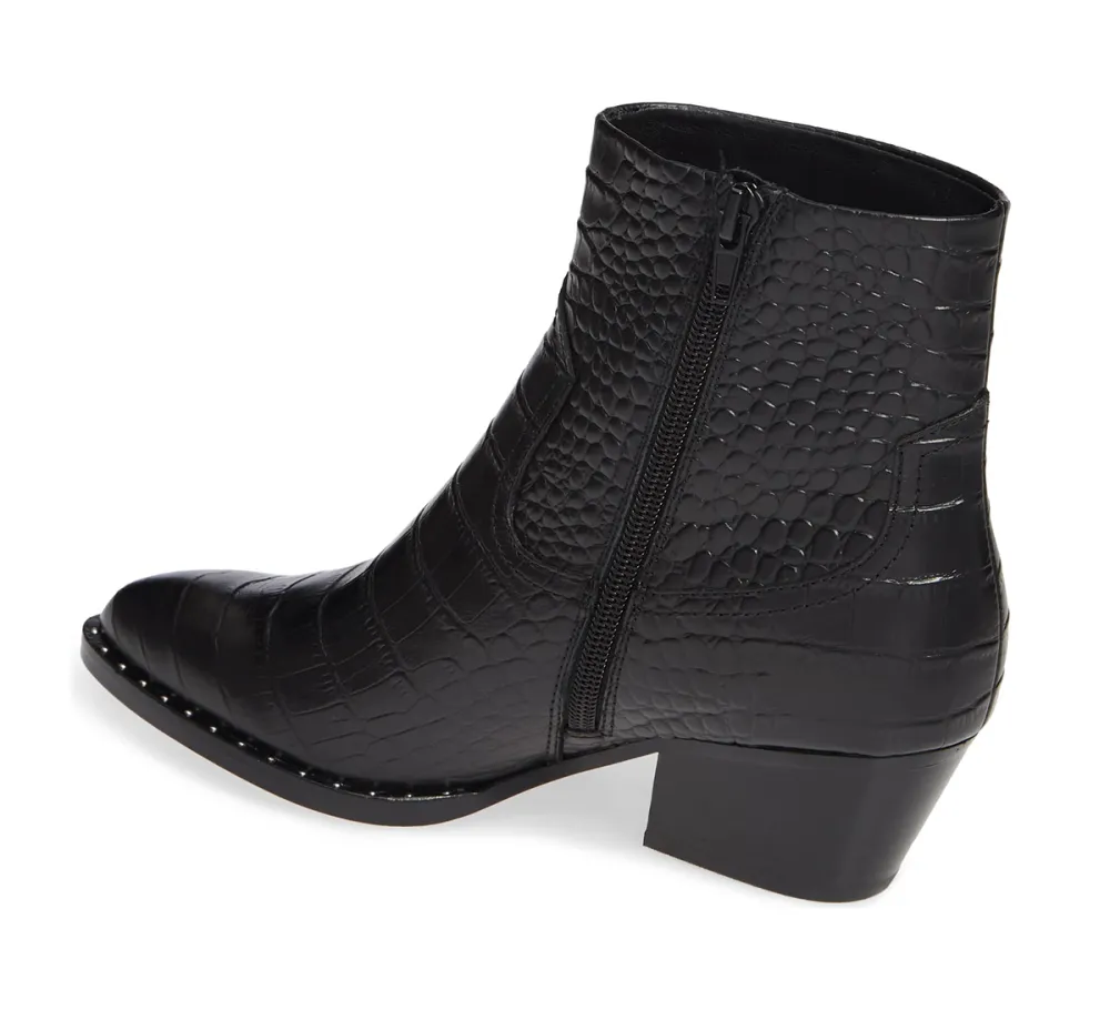Something Navy Croc Bootie Black