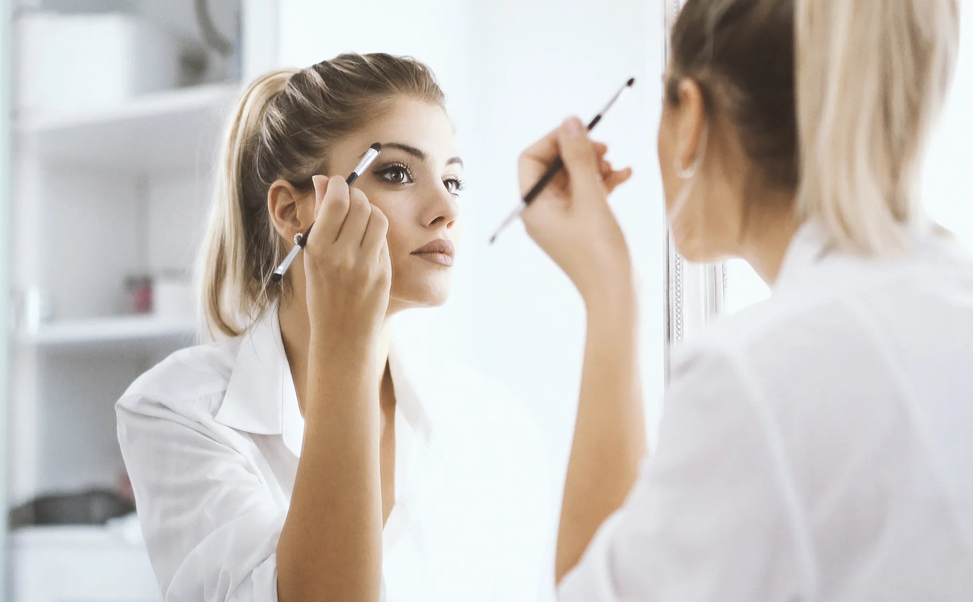Woman Applying Makeup