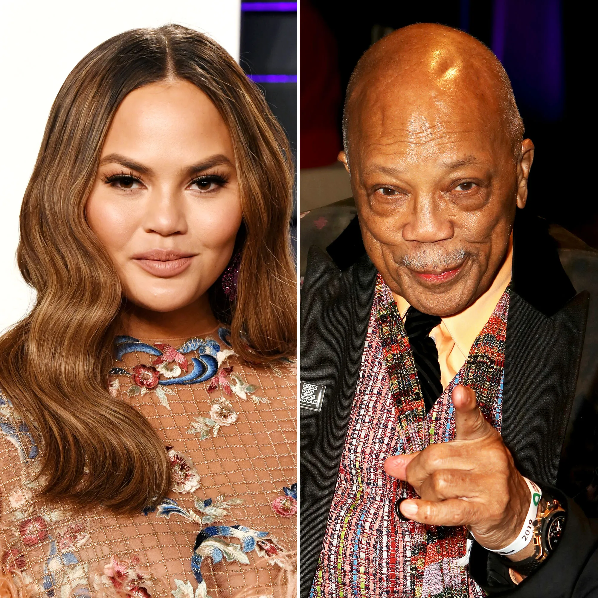 Chrissy Teigen ’Stole Some Shrimp’ From Quincy Jones’ Plate at Oscar Afterparty Chrissy Teigen Quincy Jones