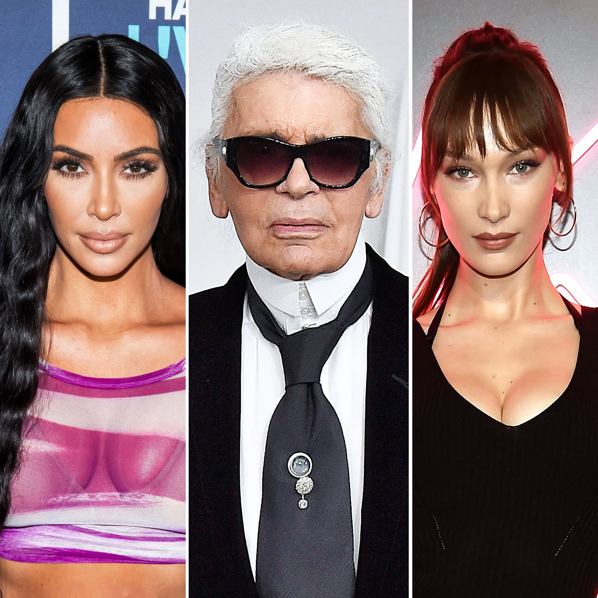 Kim Kardashian, Bella Hadid and Other Stars React to Karl Lagerfeld’s Death Kim Kardashian, Karl Lagerfeld, and Bella Hadid