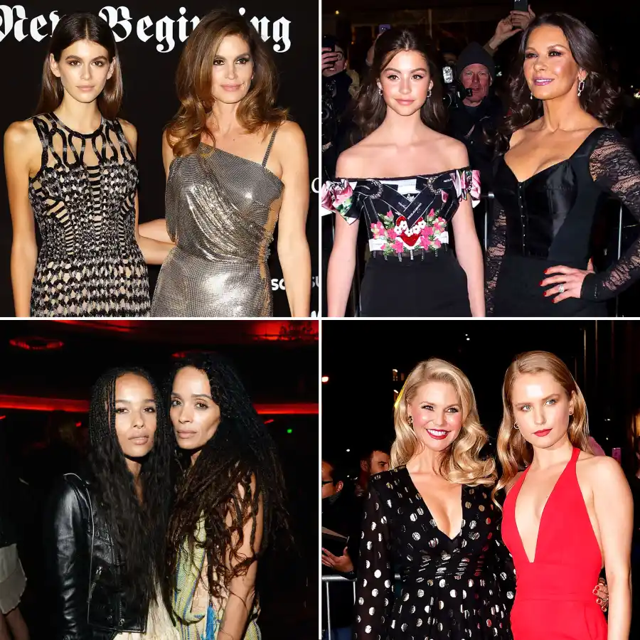 Cindy Crawford, Kaia Gerber, Catherine Zeta-Jones, Carys Douglas, Lisa Bonet, Zoe Kravitz, Christie Brinkley and Sailor Brinkley Cook Mother-Daughter Duos Who Look Like Twins: Lindsay Lohan and Dina Lohan, Cindy Crawford and Kaia Gerber, More