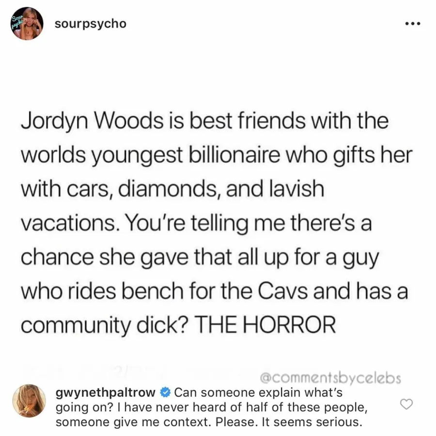 Gwyneth Paltrow's Most Cheeky Instagram Comments