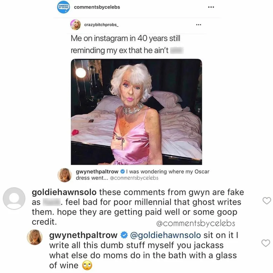 Gwyneth Paltrow's Most Cheeky Instagram Comments