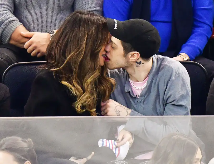 Kate Beckinsale Pete Davidson PDA Kiss New York Rangers Game