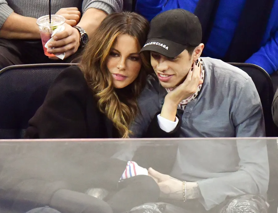 Kate Beckinsale Pete Davidson PDA Kiss New York Rangers Game