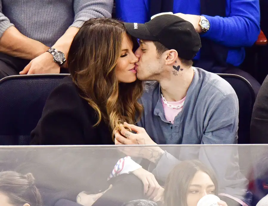 Kate Beckinsale Pete Davidson PDA Kiss New York Rangers Game