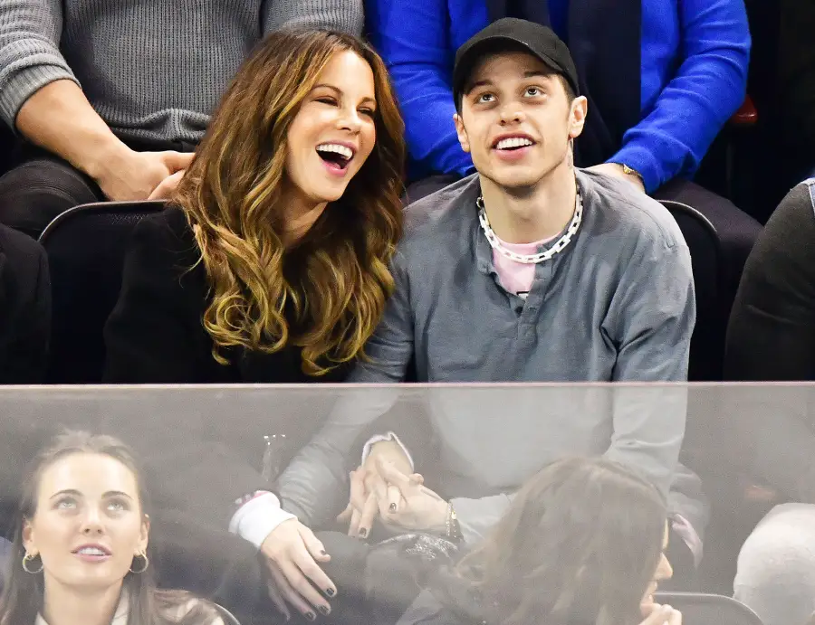 Kate Beckinsale Pete Davidson PDA Kiss New York Rangers Game
