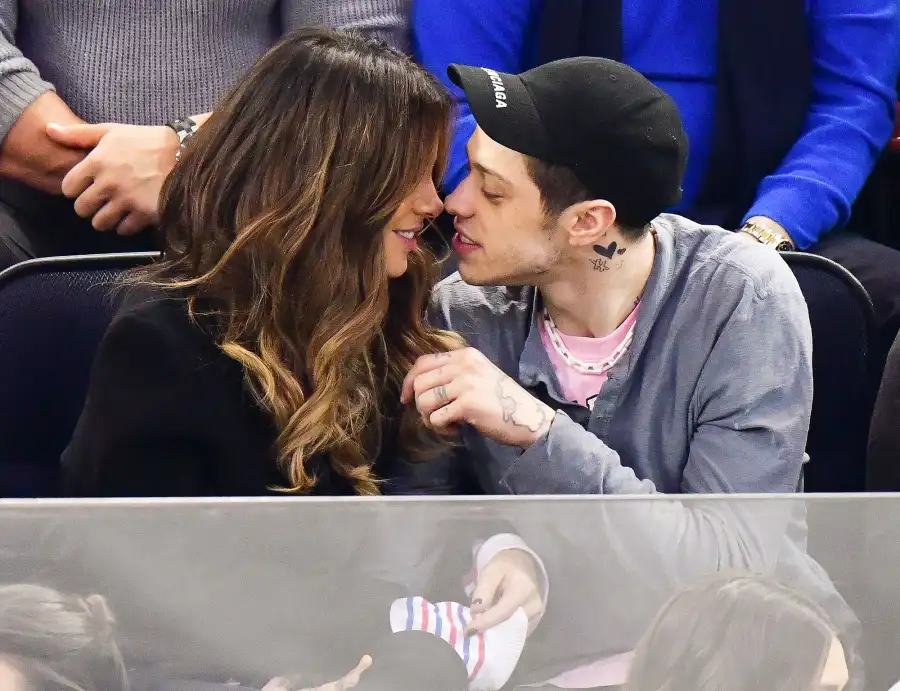 Kate Beckinsale Pete Davidson PDA Kiss New York Rangers Game