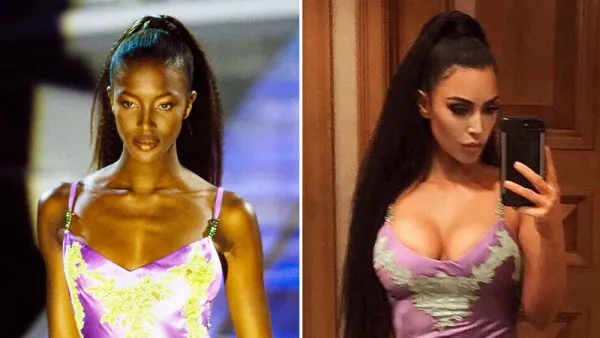 Kim Kardashian Copying Naomi Campbell 90s Style
