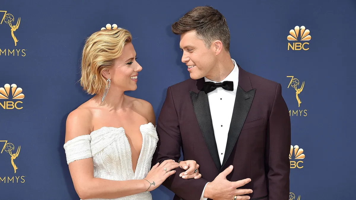 Colin Jost Who? Scarlett Johansson Jokes She's Dating Her Doorman