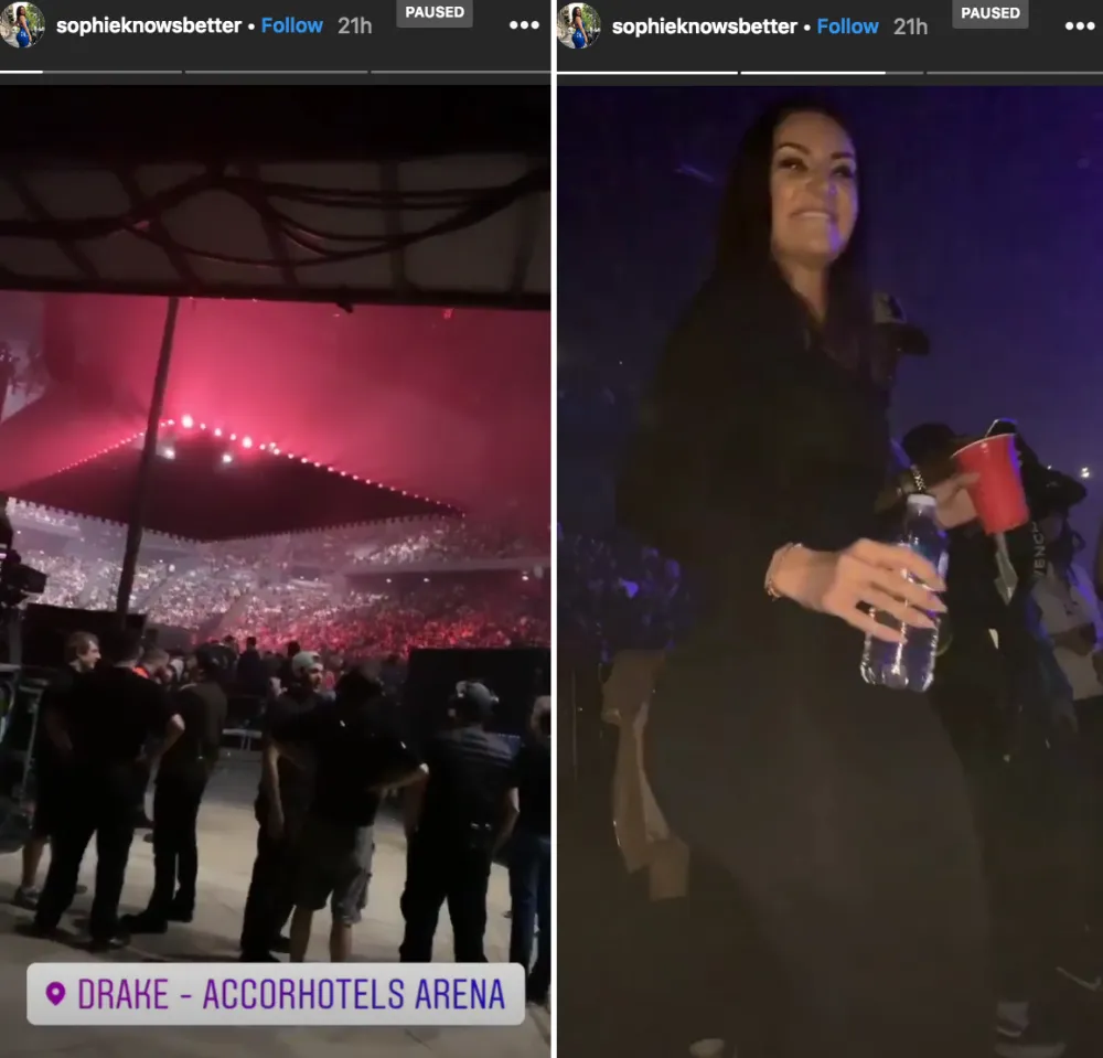 Sophie-Brussaux-dances-at-drake-concert