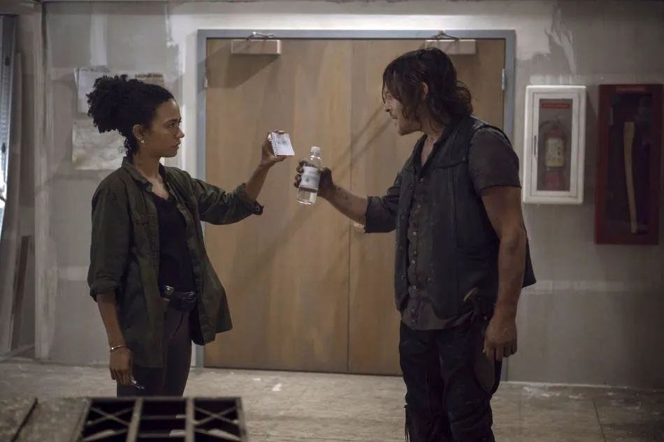 Walking Dead Norman Reedus and Lauren Ridloff on their character ship