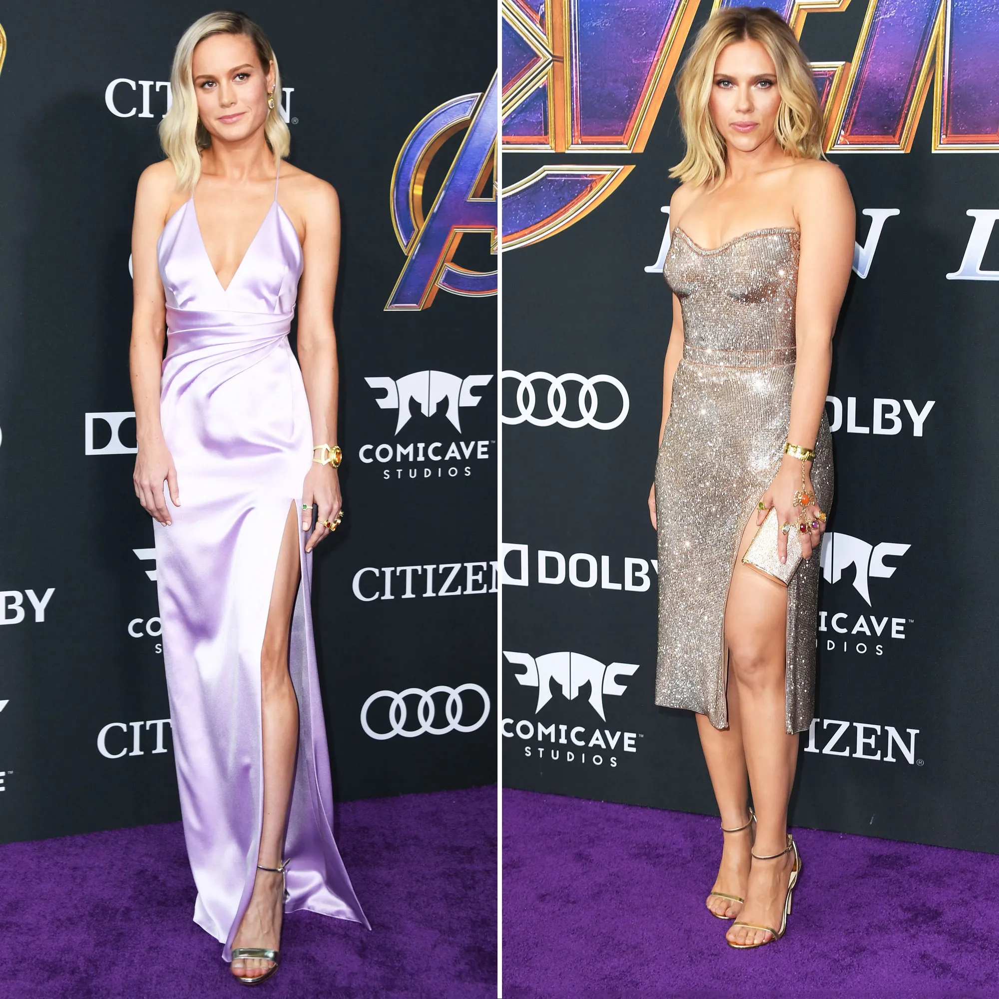 Brie Larson and Scarlett Johansson Rock Infinity Gauntlet Rings on the ŒAvengers¹ Red Carpet