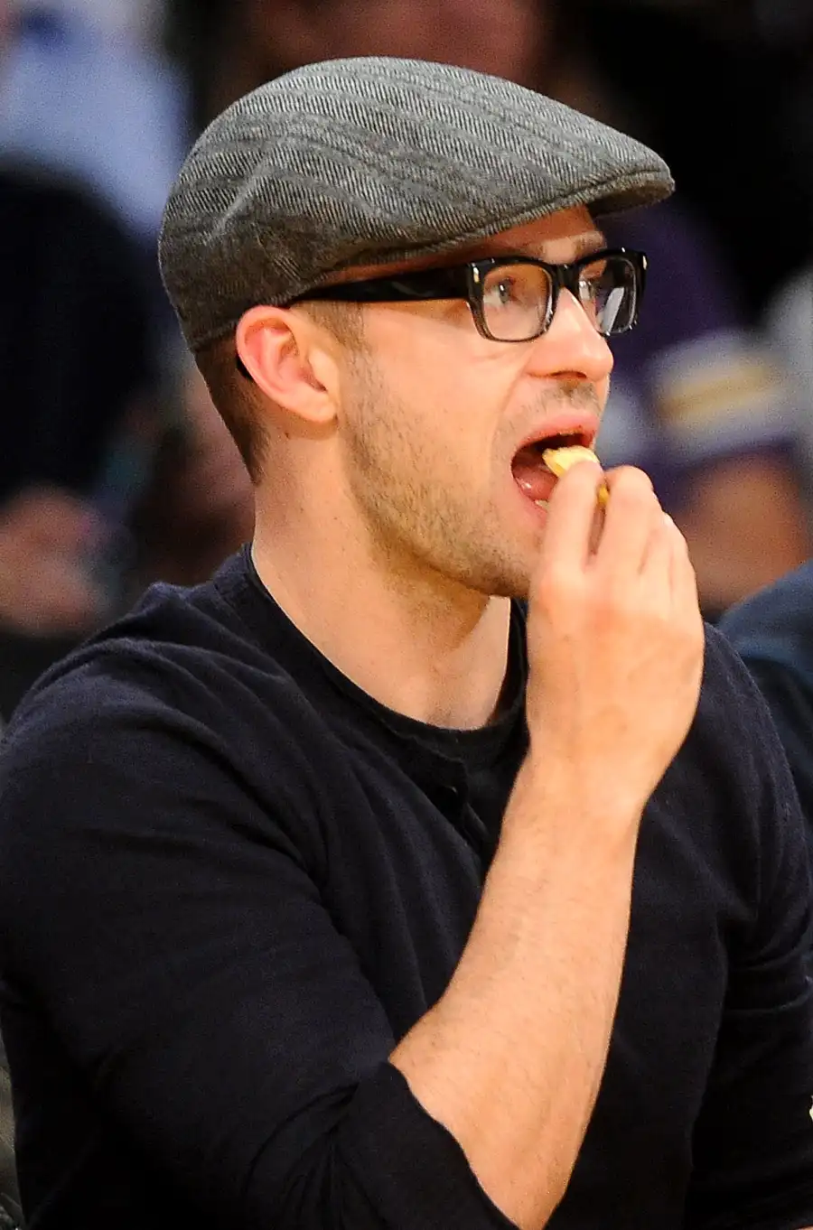 Celebs Eating Courtside